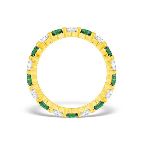 Hannah 18K Gold Emerald 0.70ct and G/VS 2CT Diamond Eternity Ring - Image 2