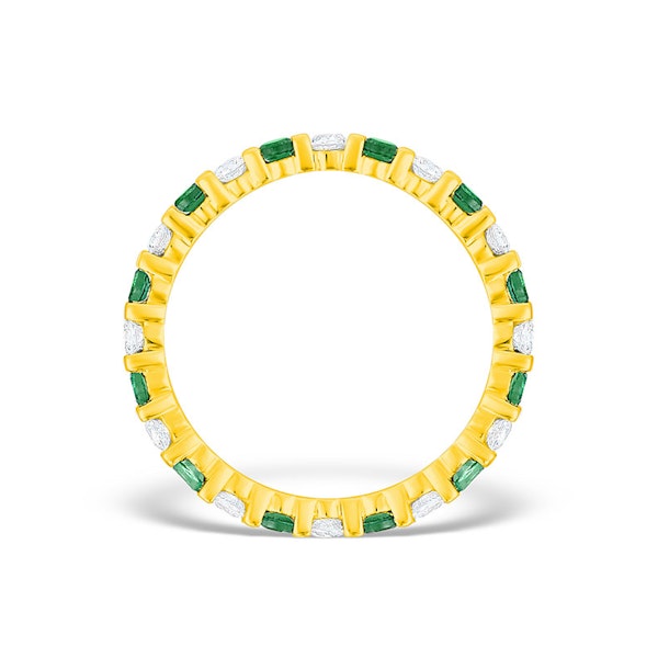 Hannah 18K Gold Emerald 0.70ct and H/SI 1CT Diamond Eternity Ring - Image 2