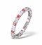Ruby 0.80ct H/SI Diamond Platinum Eternity Ring Item HG36-322TJUS - image 1