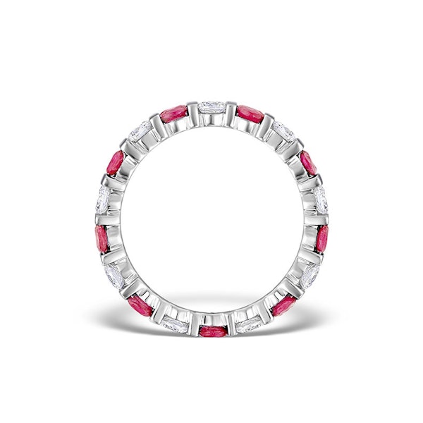 Ruby 1.50ct And H/SI Diamond 18KW Gold Eternity Ring HG36-422TJUY - Image 2