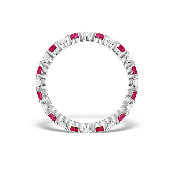 Ruby 0.80ct And H/SI Diamond 18KW Gold Eternity Ring Item HG36-322TJUY - Image 2