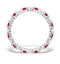 Ruby 0.80ct And H/SI Diamond 18KW Gold Eternity Ring Item HG36-322TJUY - image 2