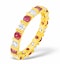 Hannah 18K Gold Ruby 0.70ct and H/SI 1CT Diamond Eternity Ring - image 1