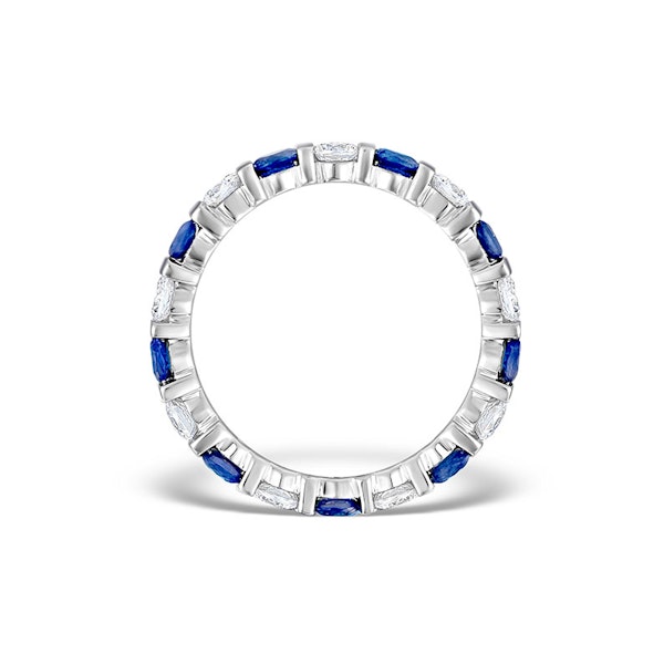 Sapphire 1.70ct And G/VS Diamond 18KW Gold Eternity Ring HG36-422UXUY - Image 2
