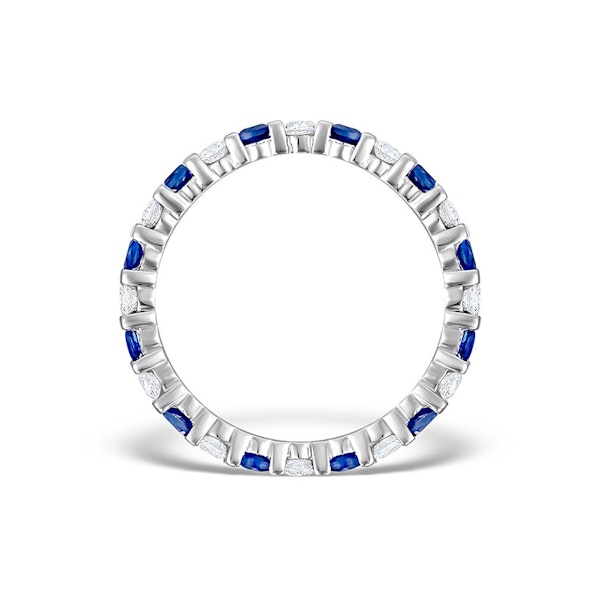Sapphire 0.90ct And G/VS Diamond 18KW Gold Eternity Ring HG36-322UXUY - Image 2