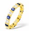 Hannah 18K Gold Sapphire 0.70ct and H/SI 2CT Diamond Eternity Ring - image 1