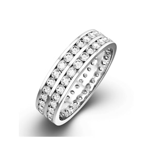 Mens 1ct H/Si Diamond 18K White Gold Full Band Ring
