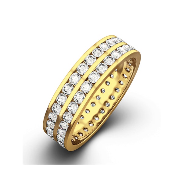 Mens 1ct H/Si Diamond 18K Gold Full Band Ring - Image 1