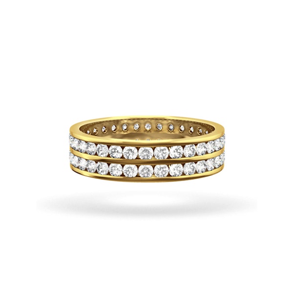 Mens 1ct G/Vs Diamond 18K Gold Full Band Ring - Image 2