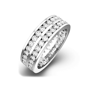 Mens 2ct H/Si Diamond 18K White Gold Full Band Ring