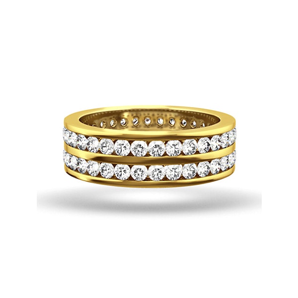 Mens 2ct G/Vs Diamond 18K Gold Full Band Ring - Image 2
