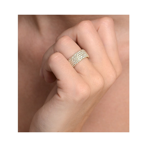 Mens 3ct G/Vs Diamond 18K Gold Full Band Ring - Image 4