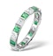 Emerald 1.20ct And H/SI Diamond 18KW Gold Eternity Ring - image 1