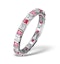 Ruby 0.65ct And H/SI Diamond 18KW Gold Eternity Ring - image 1