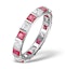 Ruby 1.25ct And H/SI Diamond Platinum Eternity Ring - image 1