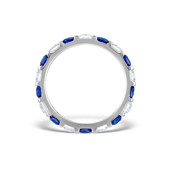 Sapphire 1.30ct And Diamond 18K White Gold Eternity Ring - Image 2