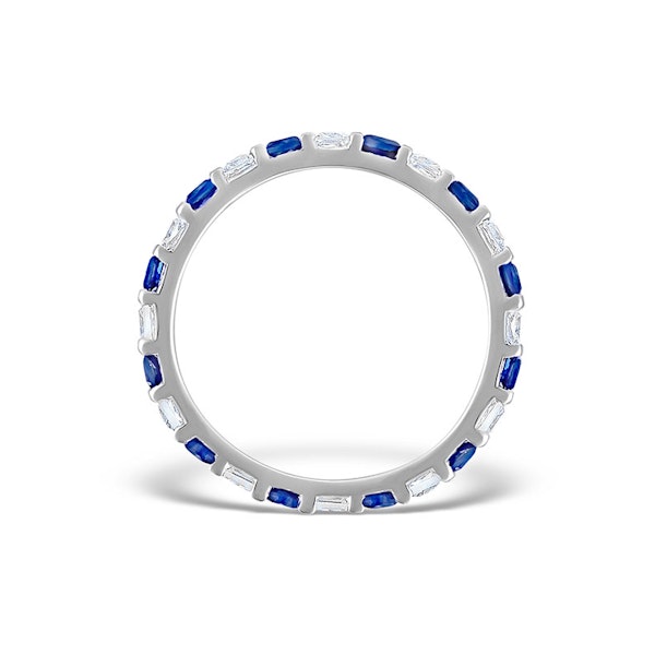 Sapphire 0.70ct And Diamond Platinum Eternity Ring - Image 2