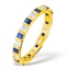 Olivia 18K Gold Sapphire 0.70ct and H/SI 0.50CT Diamond Eternity Ring - image 1