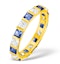 Olivia 18K Gold Sapphire 1.30ct and G/VS 1CT Diamond Eternity Ring - image 1