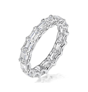 Sofia Diamond Eternity Ring Emerald Cut 4ct VVs Platinum Size H-I