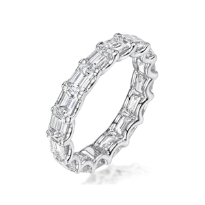 Sofia Diamond Eternity Ring Emerald Cut 2.42ct VVs Platinum Size J-N