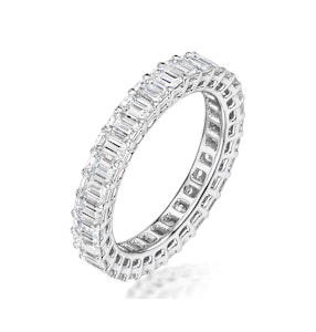 Francesca Diamond Eternity Ring Emerald Cut 4ct VVs Platinum Size H-I