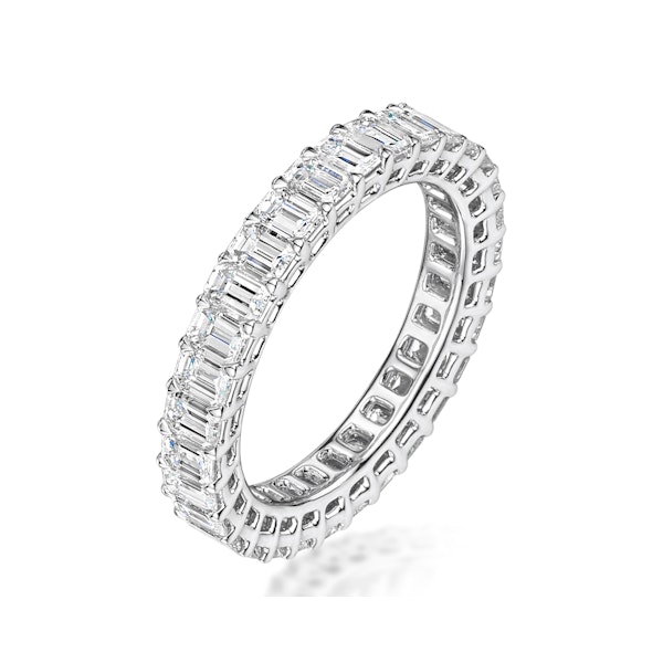 Francesca Diamond Eternity Ring Emerald Cut 6.5ct VVs Platinum J-N - Image 1
