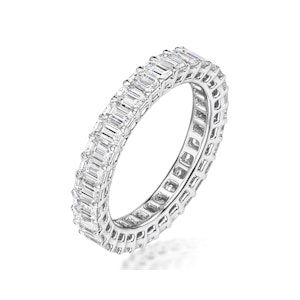 Francesca Diamond Eternity Ring Emerald Cut 4.8ct VVs Platinum J-N