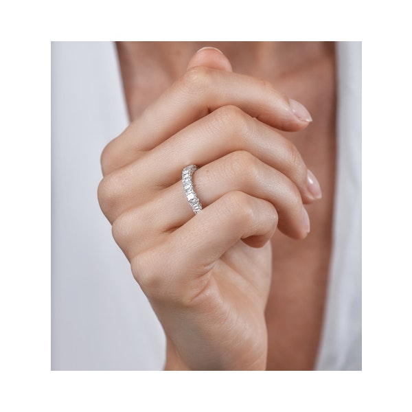 Francesca Diamond Eternity Ring Emerald Cut 4ct VVs Platinum Size H-I - Image 2