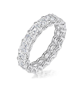 Elisa Diamond Eternity Ring Asscher Cut 5.72ct VVs Platinum Size J-N