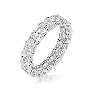 Elisa Diamond Eternity Ring Asscher Cut 7ct VVs Platinum Size O-W