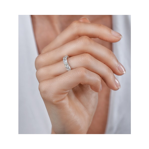 Elisa Diamond Eternity Ring Asscher Cut 6.51ct VVs Platinum Size J-N - Image 2