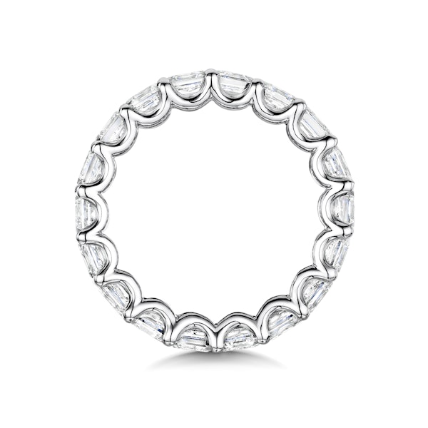 Elisa Diamond Eternity Ring Asscher Cut 4ct VVs Platinum Size J-N - Image 3