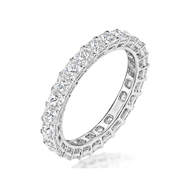 Gabrielle Diamond Eternity Ring Princess Cut 3.52ct VVs Platinum H-I - Image 1