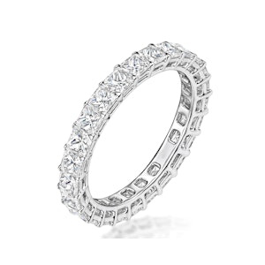 Gabrielle Diamond Eternity Ring Princess Cut 4.16ct VVs Platinum J-N