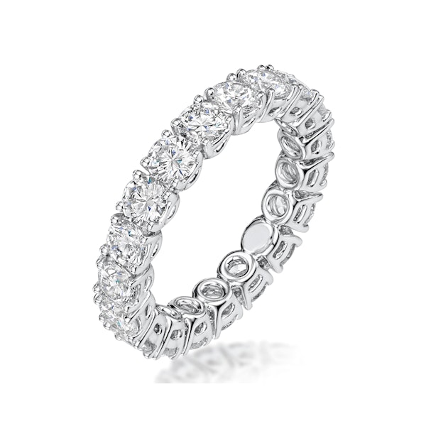 Stella Diamond Eternity Ring Round Cut 3.57ct VVs Platinum Size H-I - Image 1