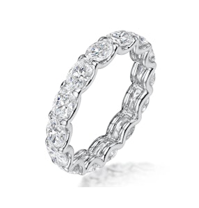 Isla Diamond Eternity Ring Oval Cut 3.38ct VVs Platinum Size H-I
