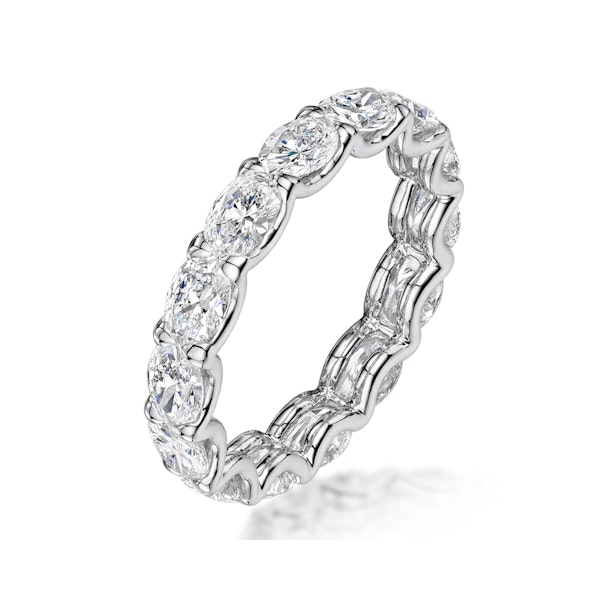 Isla Diamond Eternity Ring Oval Cut 2.46ct VVs Platinum Size H-I - Image 1