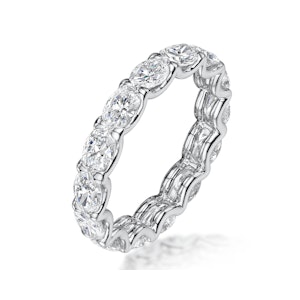 Isla Diamond Eternity Ring Oval Cut 2.64ct VVs Platinum Size O-W