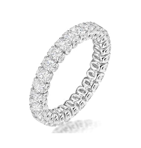 Sienna Diamond Eternity Ring Oval Cut 3.36ct VVs Platinum Size H-I