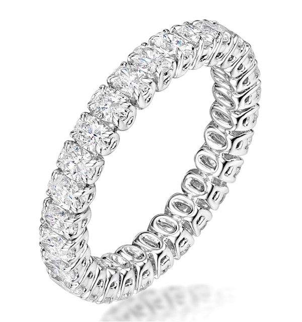Sienna Diamond Eternity Ring Oval Cut 1.85ct VVs Platinum Size J-N - image 1