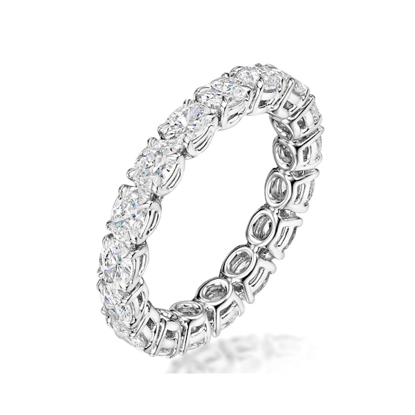 Serena Diamond Eternity Ring Oval Cut 1.98ct VVs Platinum Size H-I - Image 1