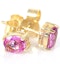 Pink Sapphire 5 X 4mm 18K Yellow Gold Earrings - image 2