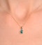Emerald 7 x 5mm 18K Yellow Gold Pendant Necklace - image 4