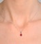 Ruby 7 x 5mm 18K White Gold Pendant Necklace - image 3
