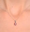 Ruby 7 x 5mm 18K White Gold Pendant Necklace - image 4