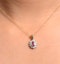 Pink Sapphire 6 X 4mm and 18K Yellow Gold Diamond Pendant Necklace - image 4