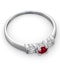 Ruby 3.75mm And Diamond 18K White Gold Ring - image 4