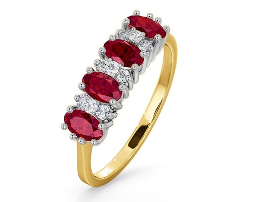 ruby yellow gold eternity rings