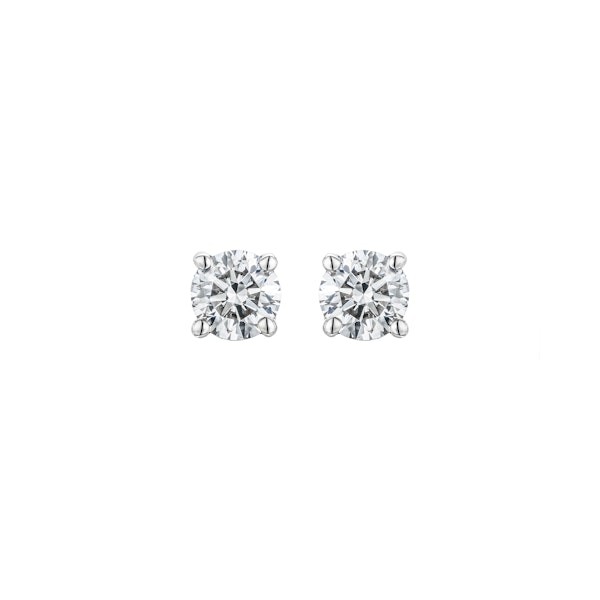 Diamond Earrings 0.20CT Studs Premium Quality in 18K White Gold - 3mm - Image 1